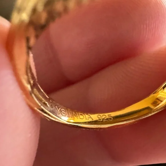 Sterling Silver Turquoise Ring – Made in India, Size 7 - Picture 5 of 5